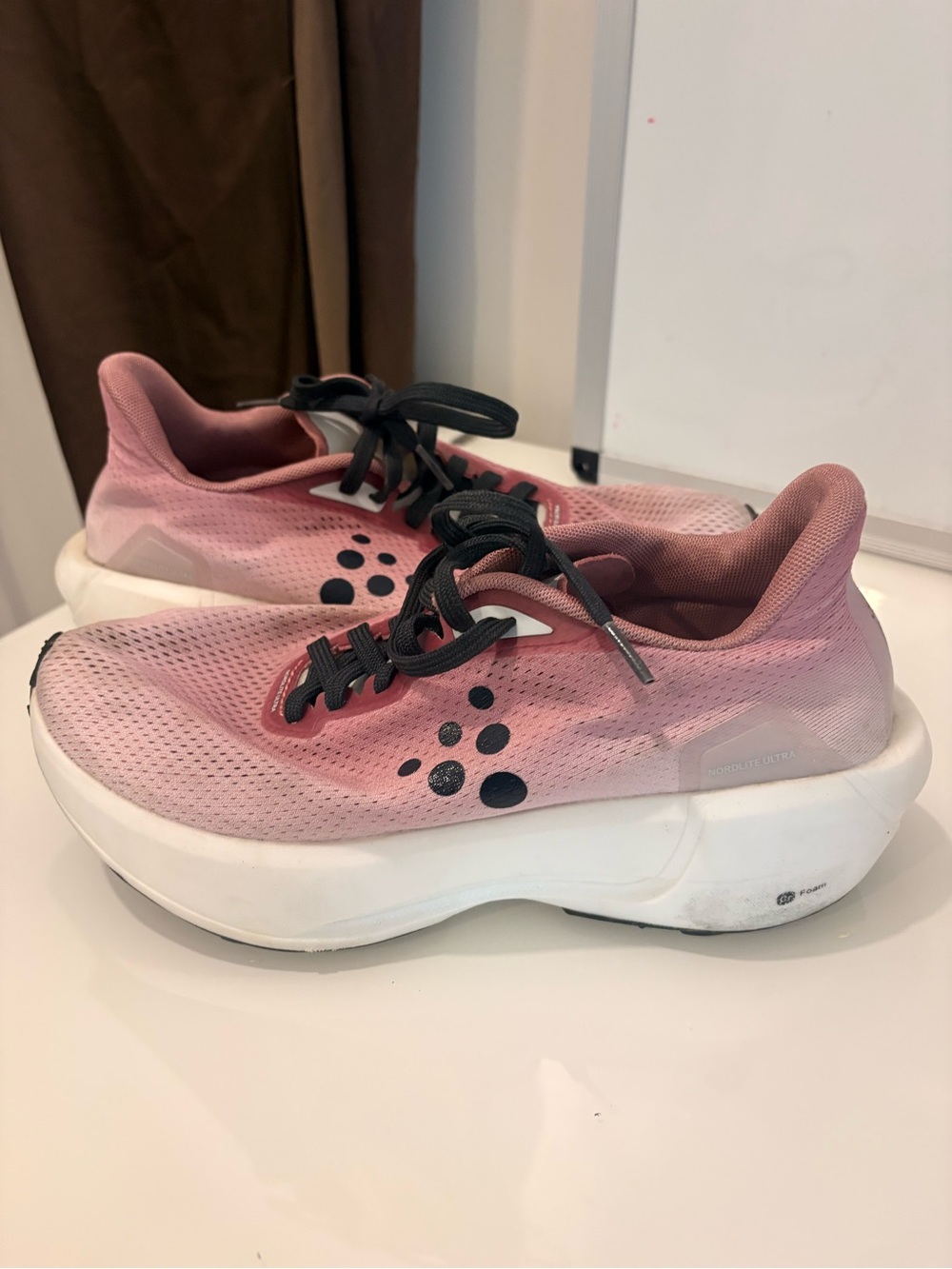 Craft Women's Pink and Black Mesh Running Sneakers